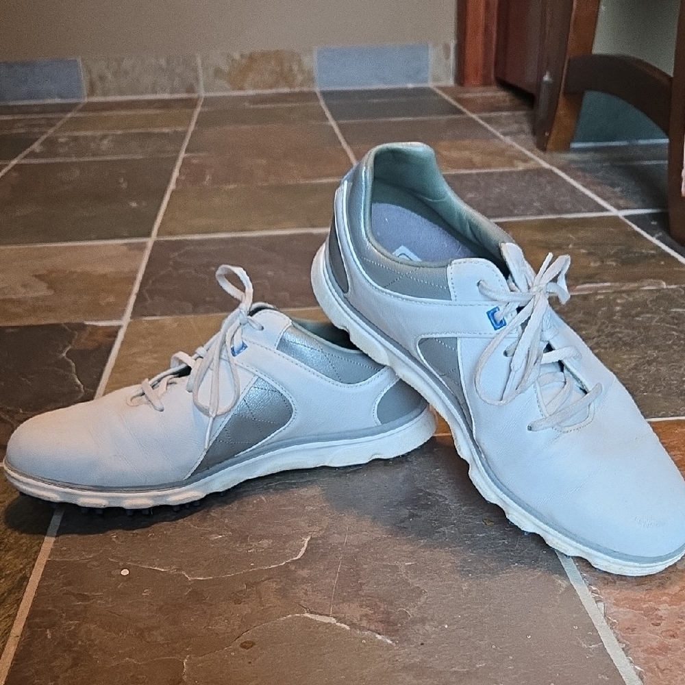 FootJoy White and Gray Men's Athletic Shoes